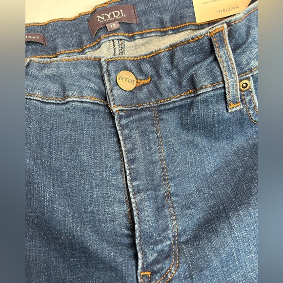 NYDJ | Marilyn Straight-Leg Medium Blue Cooper Jeans (Size:12) - Picture 12 of 12